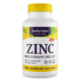 Healthy Origins Zinc Bisglycinate dans la bouteille, soutien potentiel immunitaire et vision.