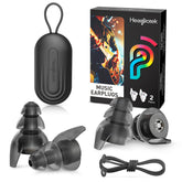 Hearprotek bouchons d'oreilles concert noir — réduction du bruit tout en préservant les sons importants.