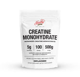 HEARTHY FOODS Créatine Monohydrate Micronisée – poudre 500 g, mélange facile
