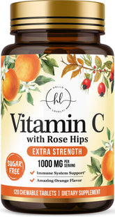 Hello Lovely vitamine C 1000 mg avec cynorrhodon, soutien potentiel immunitaire.