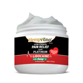 Hempvana Platinum Lidocaïne Relief Cream — bouteille avec une présentation nette et efficace