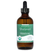 Herb Lore Shatavari, bouteille-gouttes, soutien potentiel au bien-être quotidien.