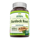 Herbal Secrets Bardane: bouteille et capsules végétales faciles à consommer.