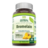 Bouteille Herbal Secrets bromelaine 500 mg, soutien digestif potentiel au quotidien.