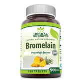 Herbal Secrets Bromélaïne 500 mg, comprimés, bouteille pratique pour usage quotidien potentiel.