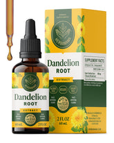 HERBAMAMA Dandelion Root Tincture - bouteille: soutien hépatique naturel et antioxydant.