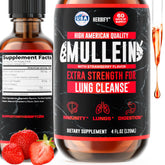 HERBIFY Mullein Drops, bouteille 4oz prête, soutien une respiration plus fluide.