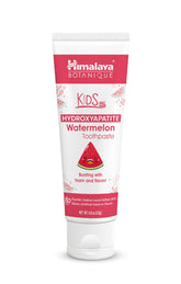 Dentifrice enfant Himalaya Botanique goût pastèque pour un brossage agréable.