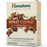 Himalaya Koflet pastilles vanille chai emballage individuel pour déplacement.