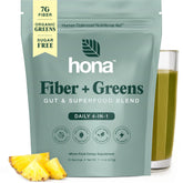 Hona Fiber + Greens dans l'emballage, démarrage de la journée facile.
