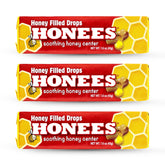 Gouttes Honees au miel dans une boîte, douceur naturelle pour gorge.
