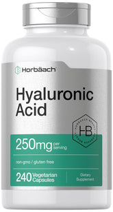 Horbaach acide hyaluronique gélules 250 mg, bouteille pratique pour usage quotidien