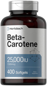 Horbäach bêta-carotène, bouteille 400 capsules, apport pratique en vitamine A.