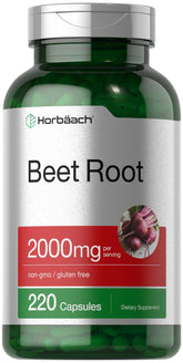 Horbäach Betterave capsules sur bouteille, format pratique pour une utilisation quotidienne.