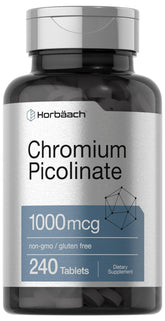Horbaach Chromium Picolinate tablettes 1000mcg, dosage élevé pour le quotidien