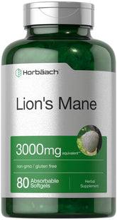 Horbäach crinière de lion gélules molles en bouteille, faciles à avaler au quotidien.