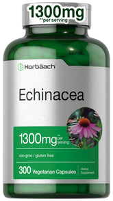 Horbäach Echinacea Extrait Capsules: complément végétalien, extraits pur pour le soutien immunitaire potentiel.
