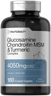Horbaach Glucosamine Chondroïtine MSM Curcuma : flacon prêt à l'emploi pour les articulations.