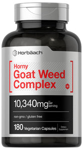 Horbaach Horny Goat Weed Complex – bouteille de 180 capsules, soutien énergétique naturel potentiel