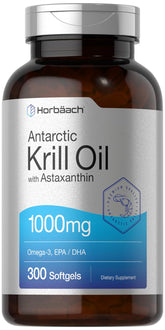 Horbaach huile de krill antarctique bouteille — source naturelle d'Omega-3 et astaxanthine