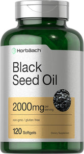 Horbaach huile-graines-noires en capsules molles – bouteille pratique pour l'usage quotidien.