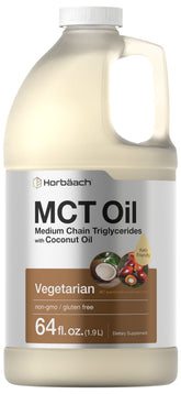 Huile MCT Horbäach en bouteille 64 oz prête pour café ou thé.