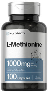 Capsules Horbäach L-Méthionine 1000 mg faciles à avaler pour le quotidien