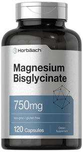 Horbaach Magnésium Bisglycinate – bouteille et étiquette, apport quotidien pratique.