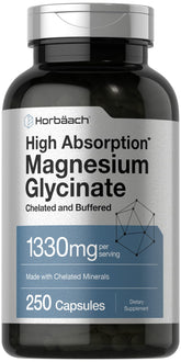 Capsules Horbaach Magnésium Glycinate, visibles, absorption optimale potentielle.