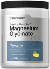Horbäach Magnésium Glycinate, poudre citron prête à être mélangée pour une boisson rafraîchissante