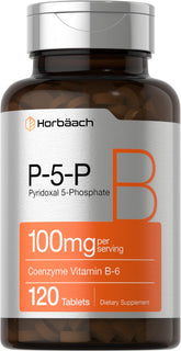 Horbäach P5P Vitamine B6 activée 100 mg – bouteille vue pour usage quotidien.