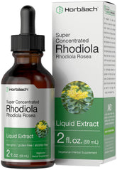 Horbaach Rhodiola Rosea Extrait Tincture Bouteille 2 oz, énergie naturelle potentielle.