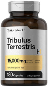 Horbäach Tribulus Terrestris flacon avec gélules, énergie potentielle au quotidien.