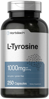 Flacon Horbäach L-Tyrosine 1000 mg pour journées actives