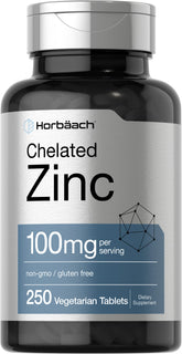 Horbaach Zinc chelate 100 mg - bouteille, utilisation quotidienne facilitée et absorption potentielle