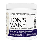 Host Defense Lions Mane dans le pot, dosage quotidien pratique.