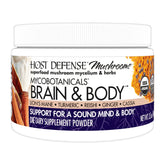 Host Defense MycoBotanicals Brain et Corps poudre, bouteille visible, soutien potentiel concentration.