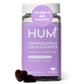 Gommes HUM Calm Ashwagandha en bouteille prête pour une routine calme.