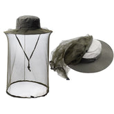 HunterBee chapeau voile ruche vert armée, protège des insectes en extérieur.