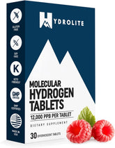 HydroLite, emballage des tablettes d hydrogène framboise, hydratation pratique et prête à emporter.