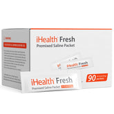 Sachets solution saline iHealth prêts à l'emploi pour rinçage nasal.