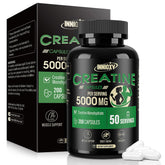 INNIOXV Créatine Monohydrate – bouteille 5000 mg, soutien musculaire et énergie.