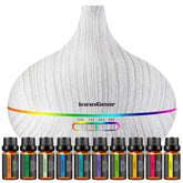 Diffuseur InnoGear aromathérapie 400 ml en action, brume apaisante pour ambiance détente.