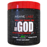 Insane Labz I am God Pre Workout – bouteille prête pour énergie soutenue et focus pendant l’entraînement.