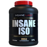 Insane Labz Insane ISO Whey Vanille, bouteille prête pour une prise protéinée après entraînement.