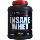 Insane Labz Insane Whey: boîte et étiquette, protéine post-entraînement pratique.