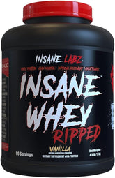 Insane Labz Insane Whey RIPPED, bouteille prête à verser, apport protéique post-entraînement.