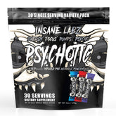 Insane Labz Psychotic Black Edition – bouteille et poudre, énergie soutenue pour l'entraînement.