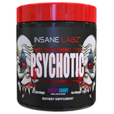 Boîte d’Insane Labz Psychotic prête à l’emploi, emballage visible, idéal pour pré-entraînement.