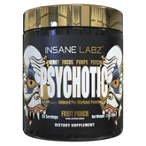Emballage Insane Labz Psychotic Gold, design énergisant et informations claires